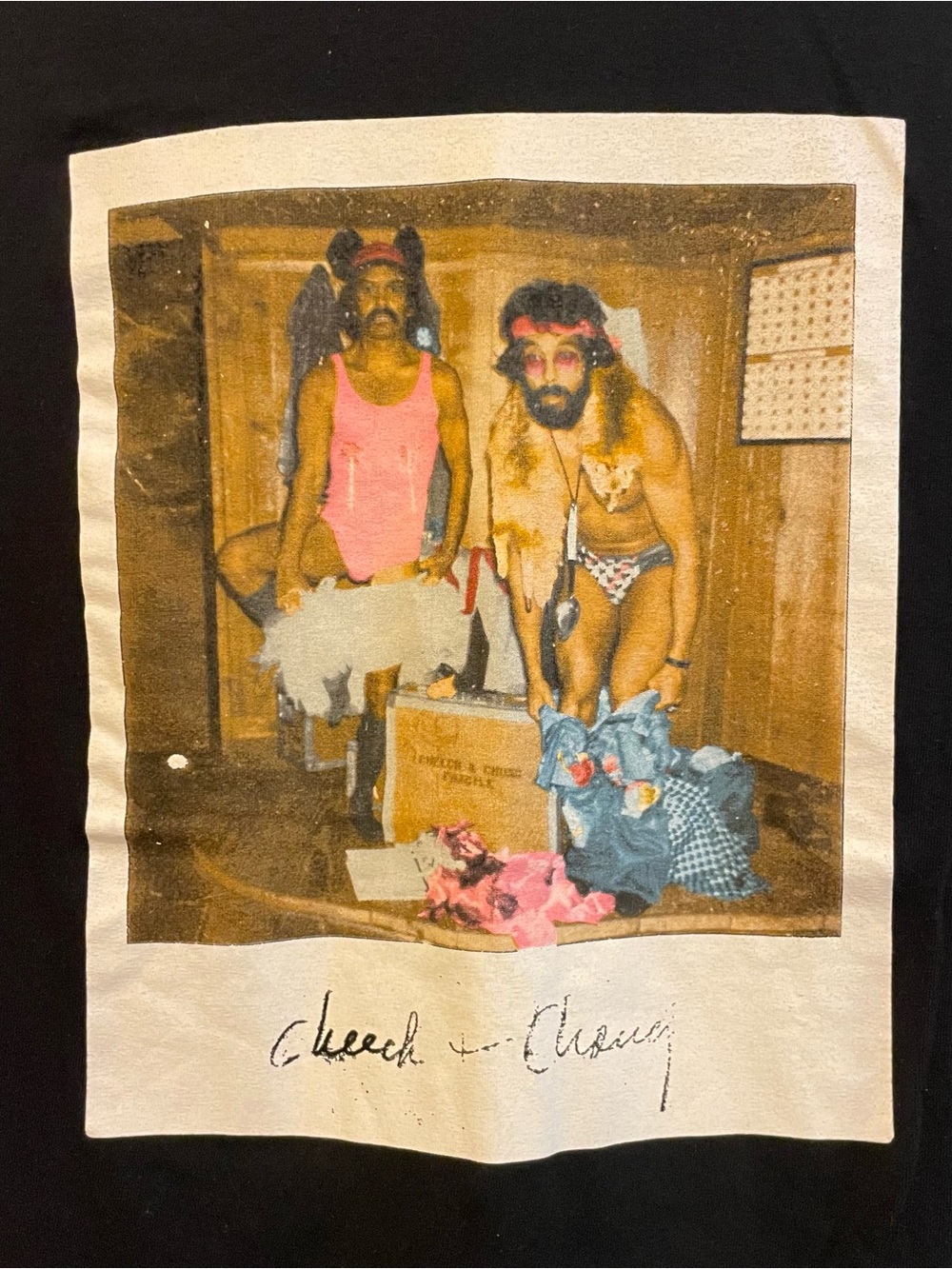 Cheech & Chong Photograph Print T-Shirt, Black